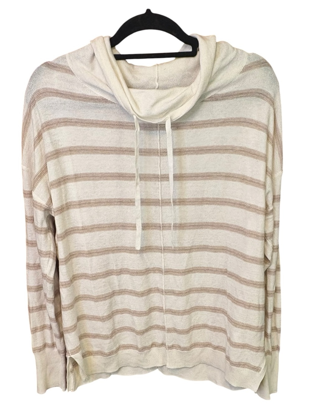 Caslon Linen Cotton Striped Cowl Neck Sweater Women’s Large